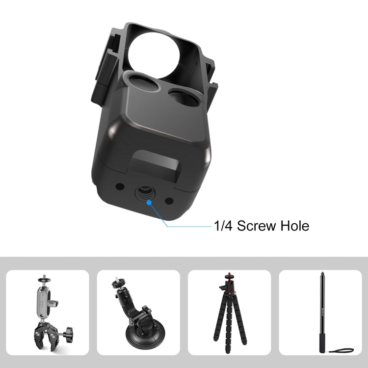 For DJI OSMO Pocket 3 PULUZ Metal Protection Frame Cage Adapter Bracket with Dual Cold Shoes