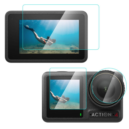 For DJI Osmo Action 4 PULUZ 3-in-1 Lens Front and Back Screen Tempered Glass Explosion-proof Film My Store