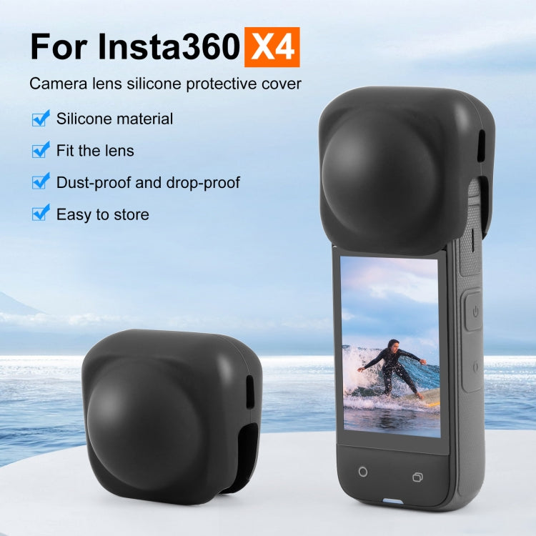 For Insta360 X4 PULUZ Silicone Protective  Lens Cover