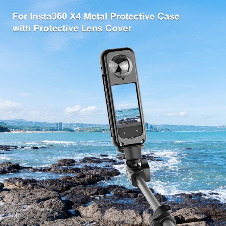 For Insta360 X4 PULUZ Metal Protective Cage Rig Housing Frame with Lens Protector My Store