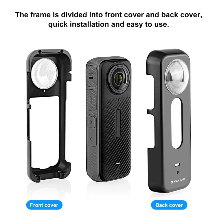 For Insta360 X4 PULUZ Metal Protective Cage Rig Housing Frame with Lens Protector My Store