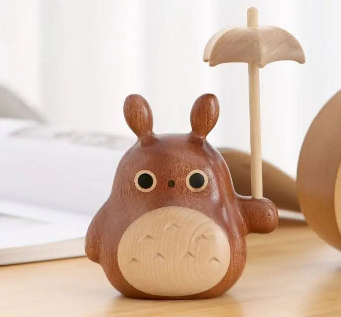 DIY Handmade Wooden Craft Totoro: A Whimsical Home Decoration for Family and Friends.