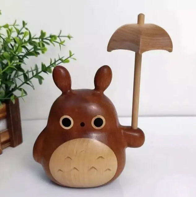 DIY Handmade Wooden Craft Totoro: A Whimsical Home Decoration for Family and Friends.