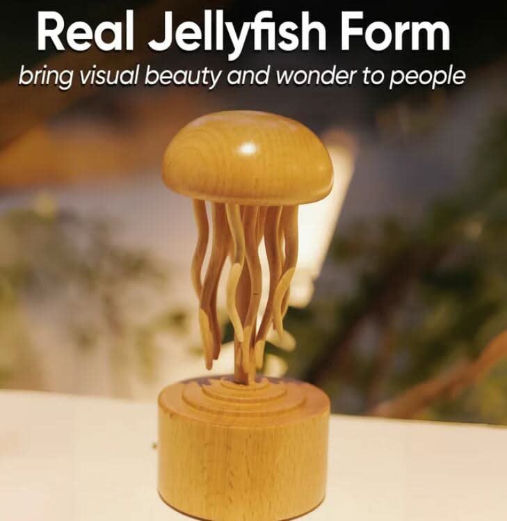 Wooden Handmade Jellyfish Mechanic Crafts Decoration.