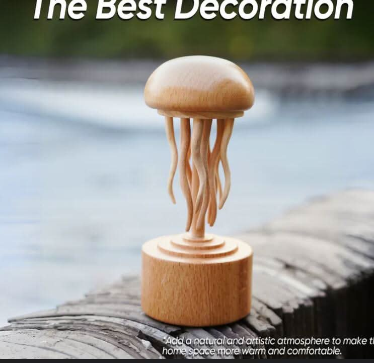 Wooden Handmade Jellyfish Mechanic Crafts Decoration.