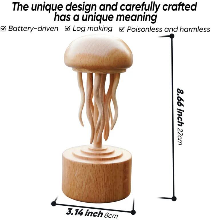 Wooden Handmade Jellyfish Mechanic Crafts Decoration.