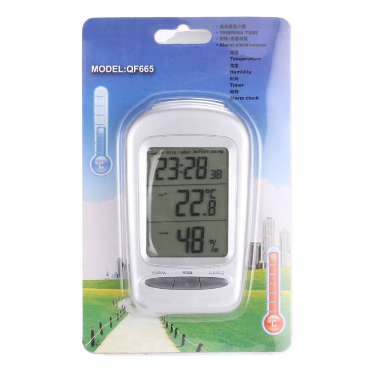 LCD Digital Desk Indoor Thermometer Hygrometer with Date / Clock / Freezing Warning Reluova