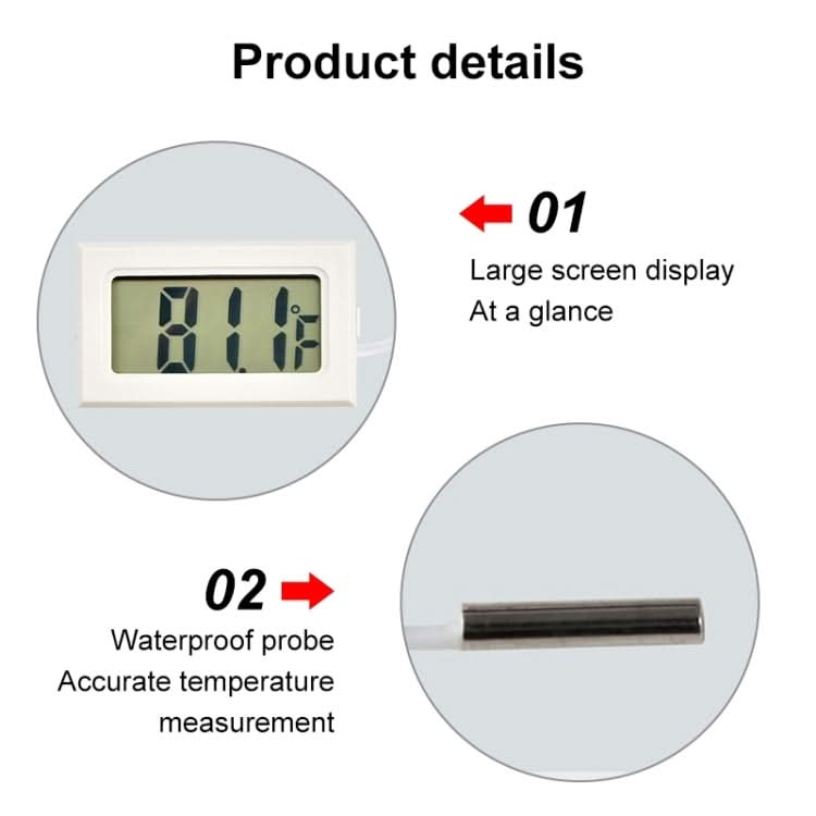 Mini LCD Indoor Digital Thermometer (Fahrenheit Display), White Reluova