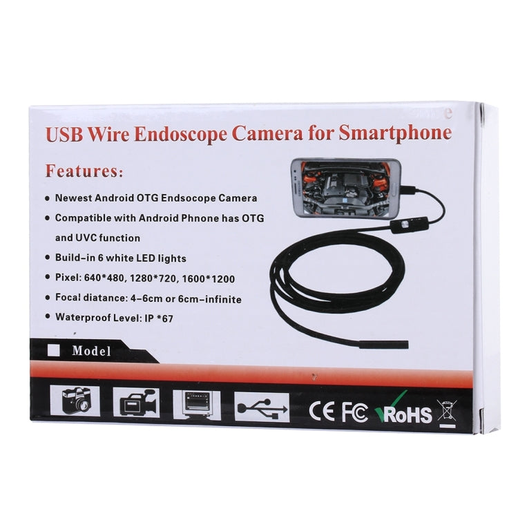 Waterproof Micro USB Endoscope Snake Tube Inspection Camera with 6 LED for OTG Android Phone, Length: 1m, Lens Diameter: 7mm My Store