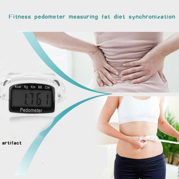 3D Heart Style Crystal Cover Digital Pedometer, Step Counter / Distance Travelled / Calorie Calculator Reluova