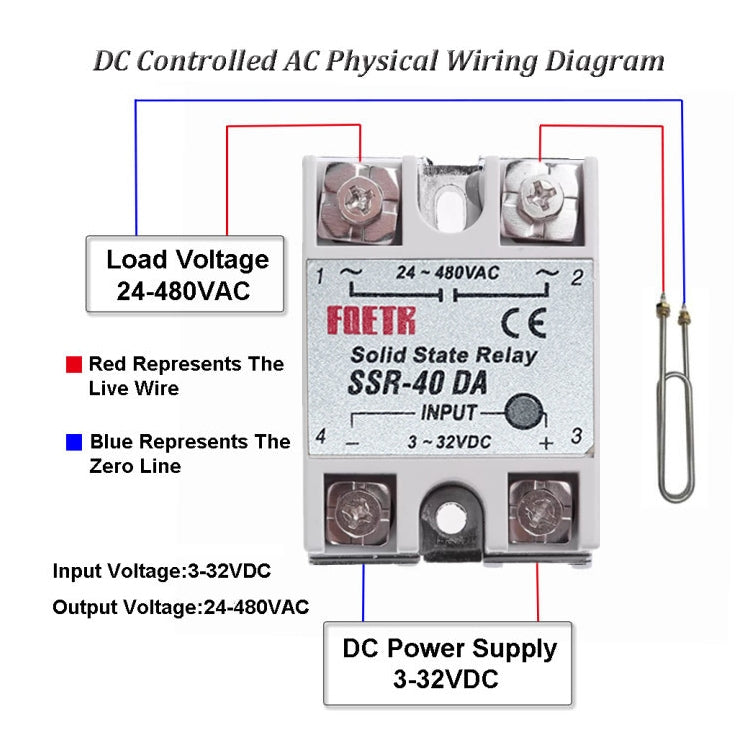 SSR-40DA AC 24-480V Solid State Relay for PID Temperature Controller, Input: DC 3-32V My Store