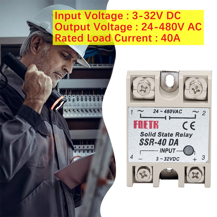 SSR-40DA AC 24-480V Solid State Relay for PID Temperature Controller, Input: DC 3-32V My Store