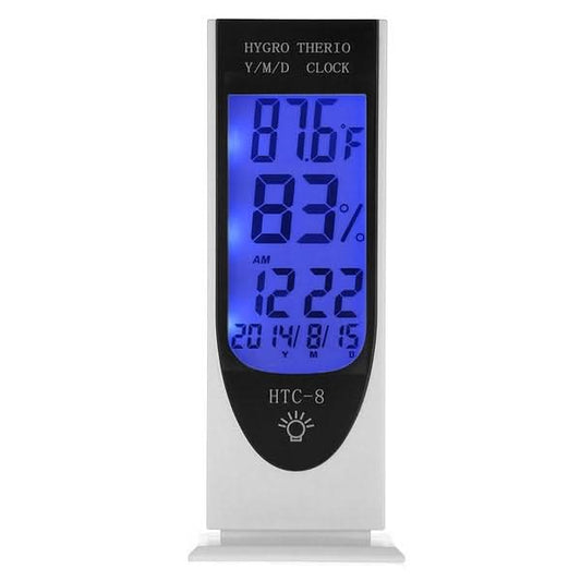 HTC-8 Luminous LCD Digital LED Night Light Thermometer Backlight Hygrometer Humidity Meter, with Alarm / Date / Clock / Calendar My Store