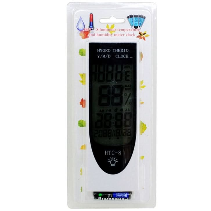 HTC-8 Luminous LCD Digital LED Night Light Thermometer Backlight Hygrometer Humidity Meter, with Alarm / Date / Clock / Calendar My Store