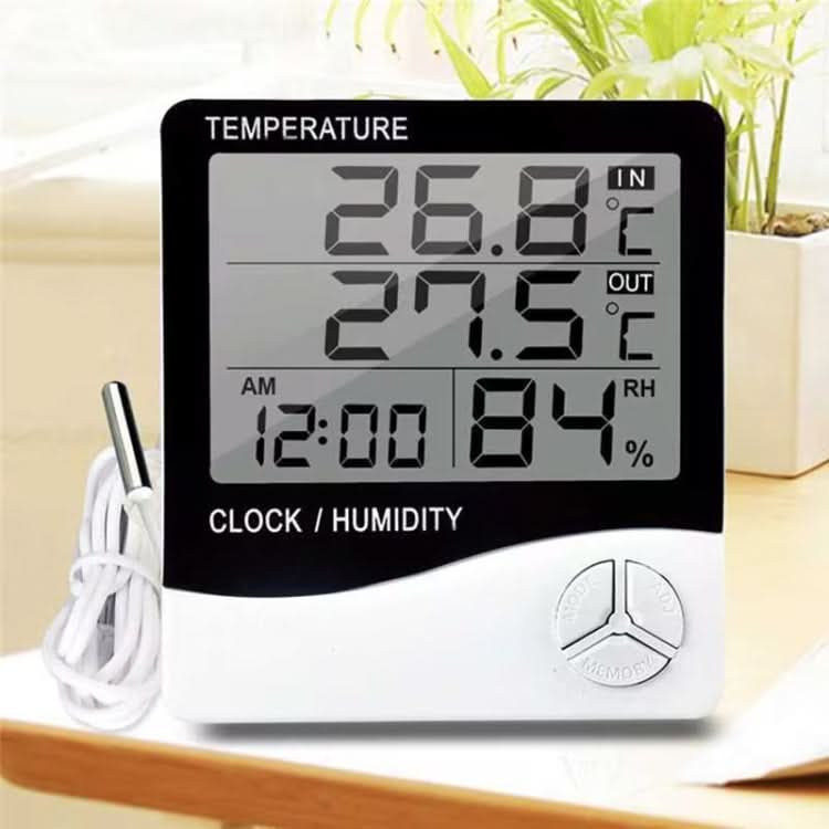 Outdoor / Indoor LCD Digital Electronic Thermometer Hygrometer Alarm Clock Reluova