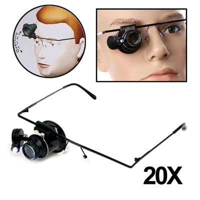 20X Glasses Type Watch Repair Magnifier with LED Light Reluova