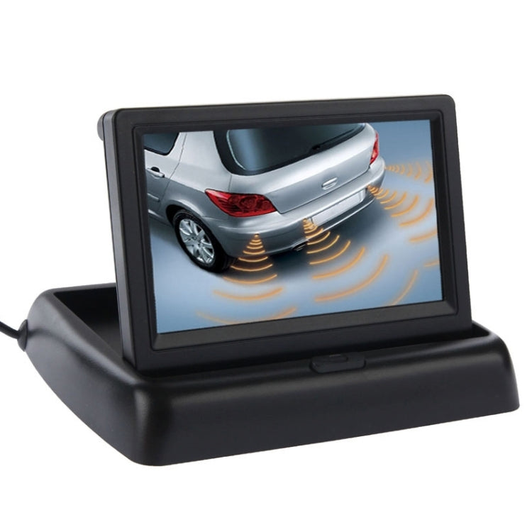 4.3 inch Folding Car Rearview LCD Monitor, 2 Channels AV Input