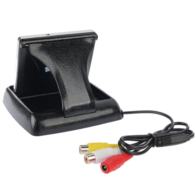 3.5 inch Folding Car Rearview LCD Monitor, 2 Channels AV Input