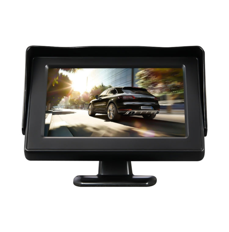 4.3 inch Car Color Monitor with Adjustable Angle Holder & Universal Sunshade , Dual Video Input