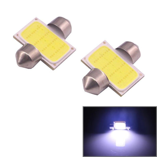 2 PCS 31mm 1.5W 80LM White Light 1 COB LED License Plate Reading Lights Car Light Bulb-Reluova