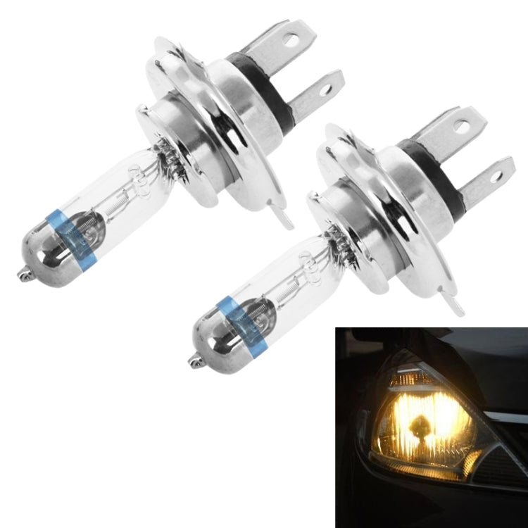 2 PCS H4 12V 60/55W P43T / 4300K / 2100lm Xenon Car Headlight Bulbs, Warm White-Reluova