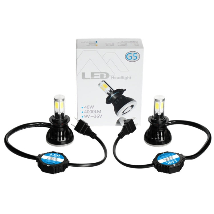 2 PCS H7-5HL-40W 4000lm / 6000K Car LED Headlight, White Light, DC 9-36V-Reluova