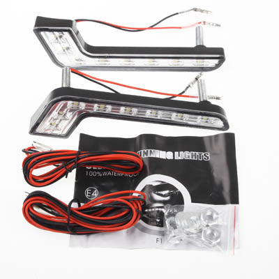 Universal White 8 LED Daytime Running Light for Car