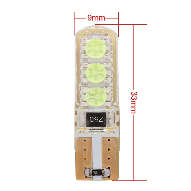 10 PCS T10 3W 300LM Silicone 6 LED SMD 5050 Car Clearance Lights Lamp, DC 12V