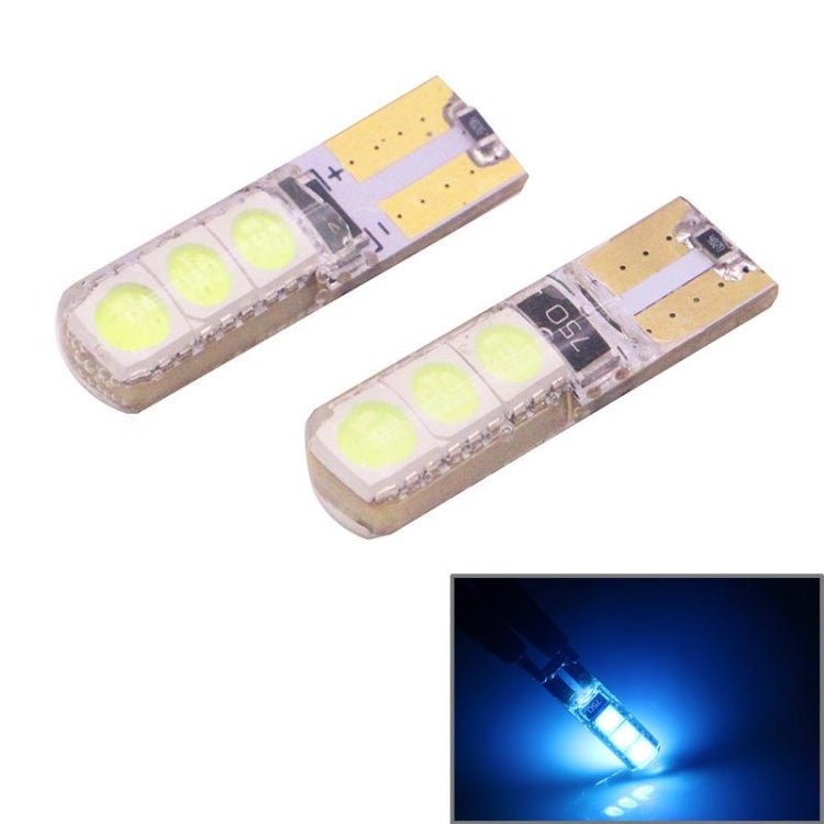 2 PCS T10 2W 120-140LM 6 LED Ice Blue 5050 LED Brake Light for Vehicles, DC12V