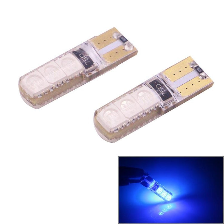 2 PCS T10 2W 120-140LM 6 LED Ice Blue 5050 LED Brake Light for Vehicles, DC12V