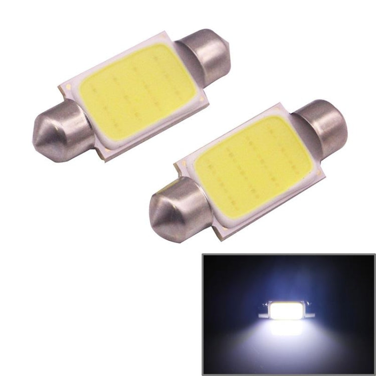 2 PCS 39mm 1.5W 80LM White Light 1 COB LED License Plate Reading Lights Car Light Bulb-Reluova