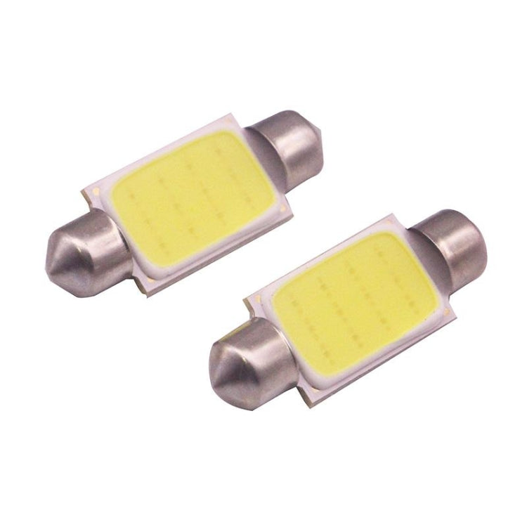 2 PCS 39mm 1.5W 80LM White Light 1 COB LED License Plate Reading Lights Car Light Bulb-Reluova