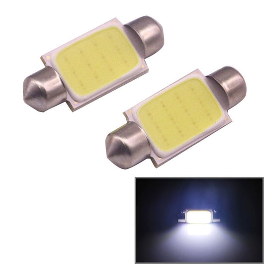 2 PCS 41mm 1.5W 80LM White Light 1 COB LED License Plate Reading Lights Car Light Bulb-Reluova