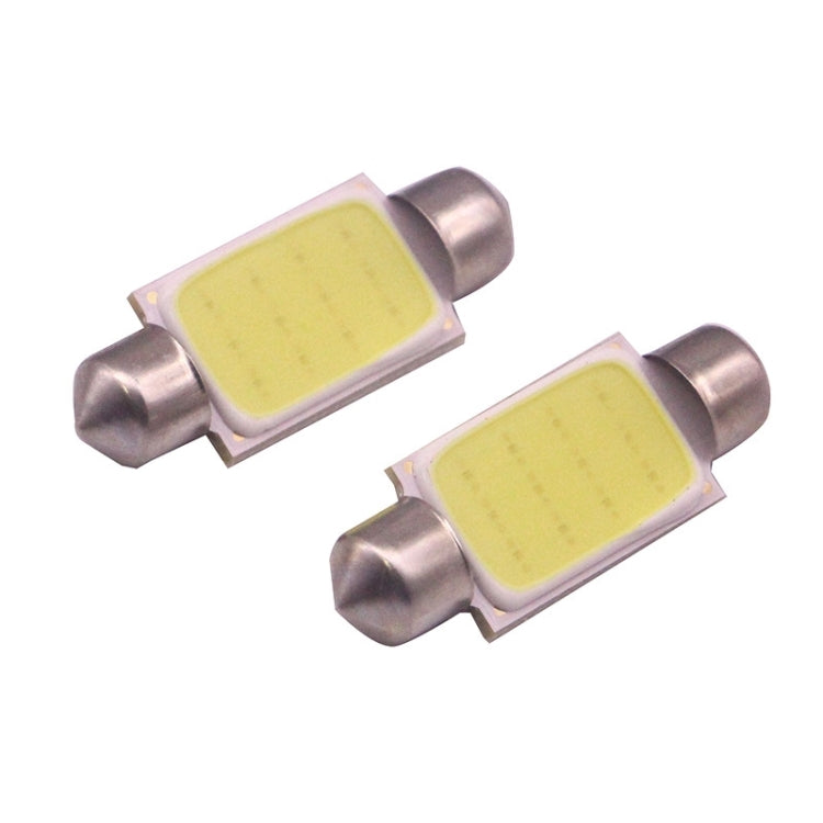 2 PCS 41mm 1.5W 80LM White Light 1 COB LED License Plate Reading Lights Car Light Bulb