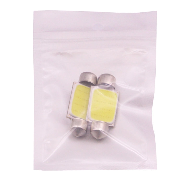 2 PCS 41mm 1.5W 80LM White Light 1 COB LED License Plate Reading Lights Car Light Bulb