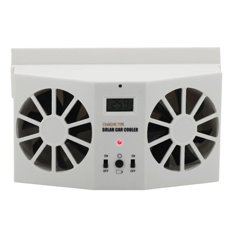 2W Solar Powered Car Auto Air Vent Cool Fan Cooler Ventilation System Radiator, with Temperature Display-Reluova