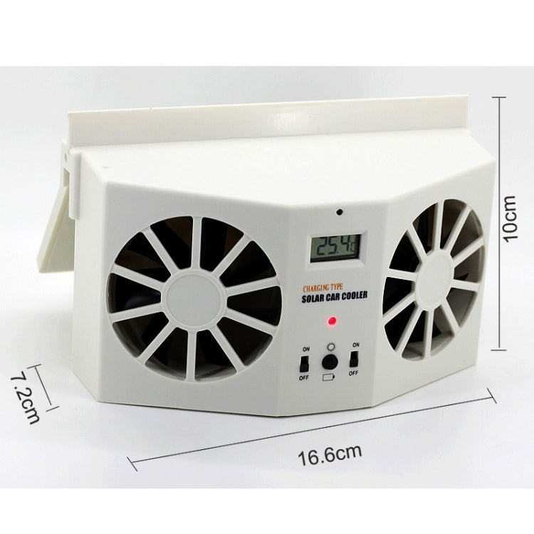 2W Solar Powered Car Auto Air Vent Cool Fan Cooler Ventilation System Radiator, with Temperature Display