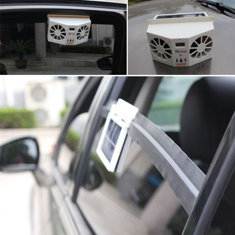 2W Solar Powered Car Auto Air Vent Cool Fan Cooler Ventilation System Radiator, with Temperature Display-Reluova