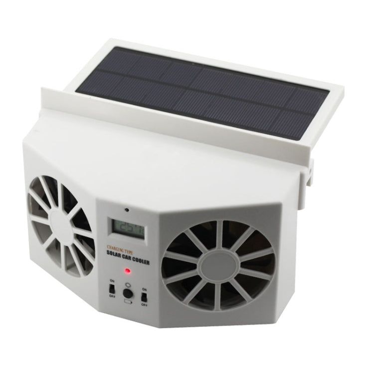 2W Solar Powered Car Auto Air Vent Cool Fan Cooler Ventilation System Radiator, with Temperature Display