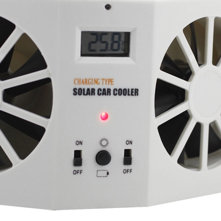 2W Solar Powered Car Auto Air Vent Cool Fan Cooler Ventilation System Radiator, with Temperature Display