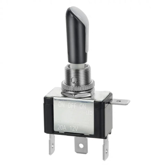 Three-pole ON-OFF-ON Toggle Switch with Blue Light, DC 12V 20A