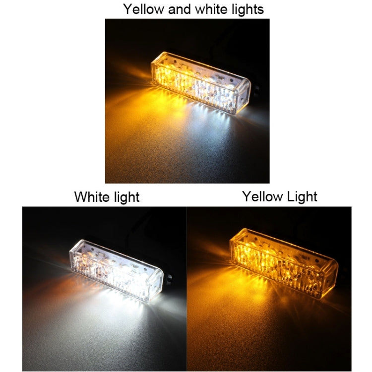 12W 720LM 6500K 635nm 4-LED Wired Car Flashing Warning Signal Lamp, DC12-24V, Wire Length: 95cm