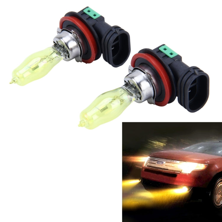 2 X H11 HOD Halogen Bulbs 12V 100W 2400 LM 3500K Yellow Light Headlights