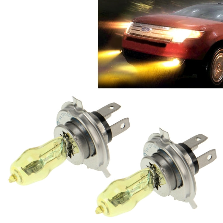 2 X H4 HOD Halogen Bulbs 12V 100W 2400 LM 3500K Yellow Light Headlights-Reluova