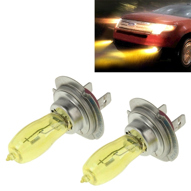 2 X H7 HOD Halogen Bulbs 12V 100W 2400 LM 3500K Yellow Light Headlights-Reluova