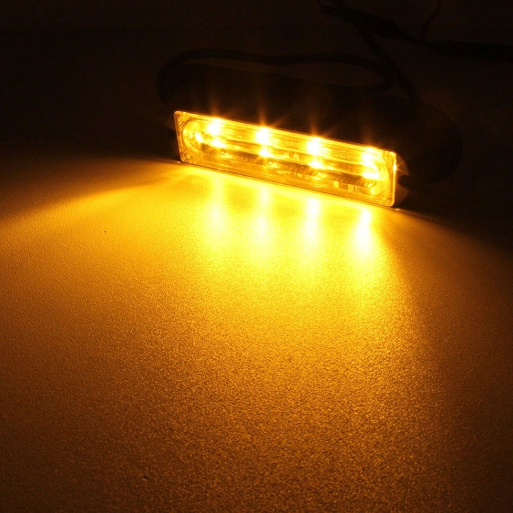 12W 720LM 4-LED 18 Flash Patterns Car Strobe Emergency Warning Light Lamp, DC 12V