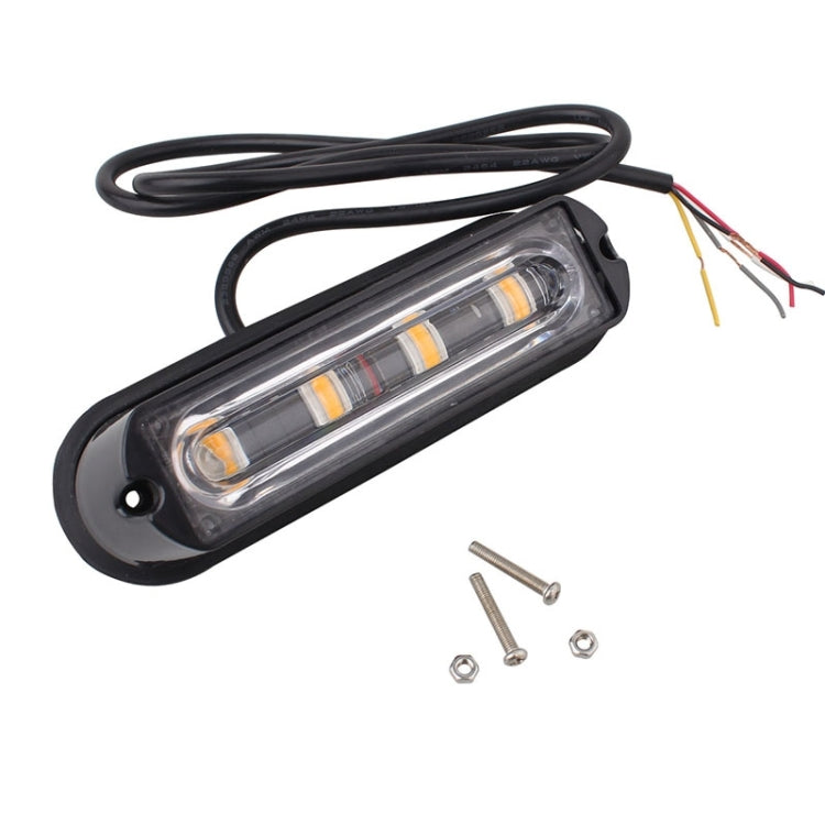 12W 720LM 4-LED 18 Flash Patterns Car Strobe Emergency Warning Light Lamp, DC 12V