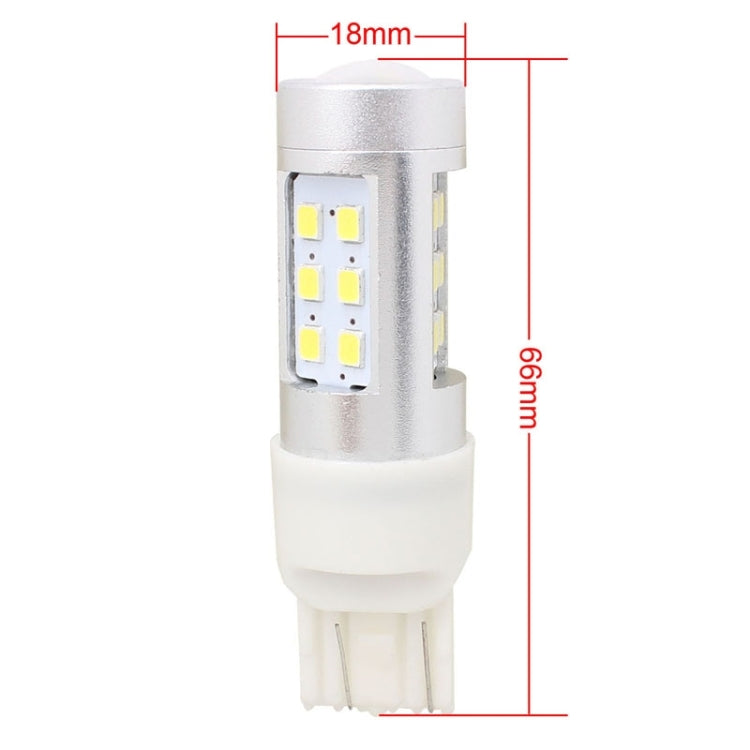 2 PCS T20 4.2W 630LM White Light Dual Wires 21 LED 2835 SMD Car Brake Light Daytime Running Light Bulb,  DC 12V-Reluova