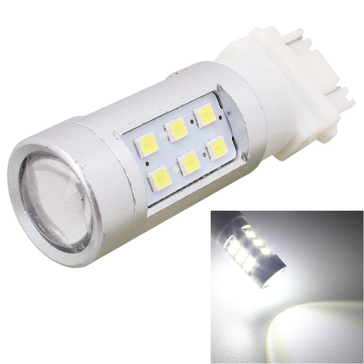 2 PCS T25 4.2W 630LM White Light Dual Wires 21 LED 2835 SMD Car Brake Light Daytime Running Light Bulb,  DC 12V-Reluova