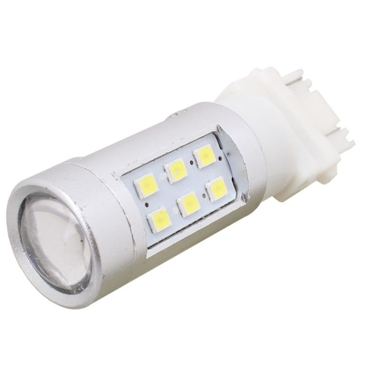 2 PCS T25 4.2W 630LM White Light Dual Wires 21 LED 2835 SMD Car Brake Light Daytime Running Light Bulb,  DC 12V